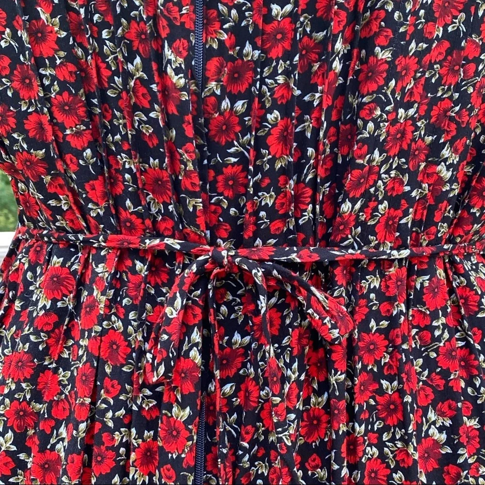 Floral Red Midi Dress - Picture 6 of 12